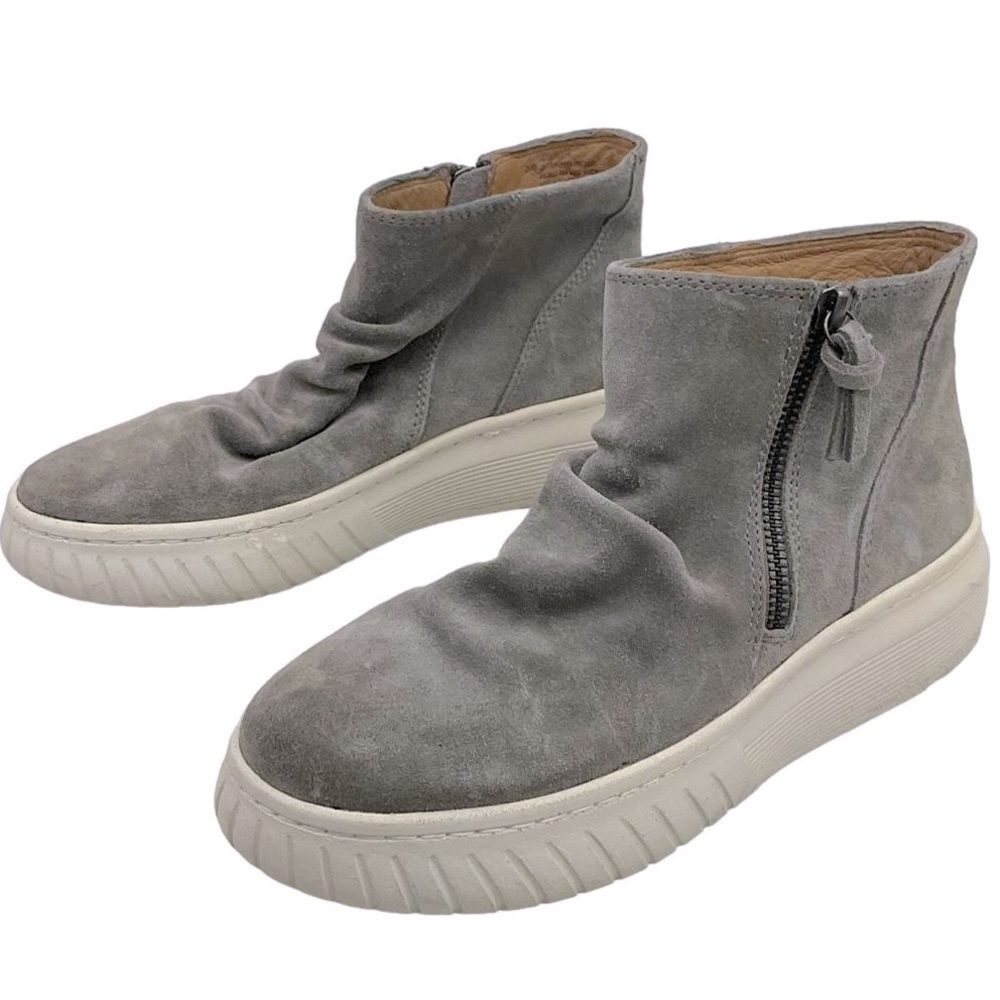 Sofft Gray Leather Ankle‎ Boots Size 6